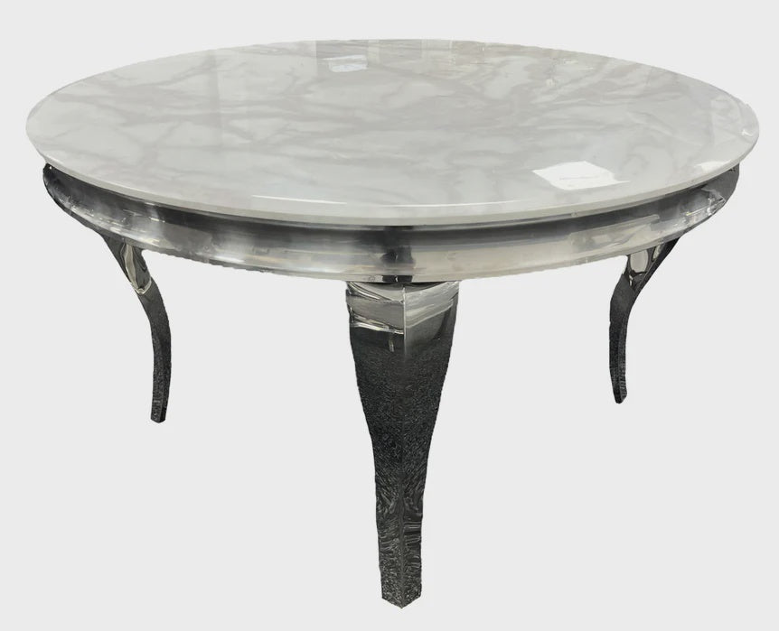 Lewis Chrome Round Dining Table AWS TRADING LTD