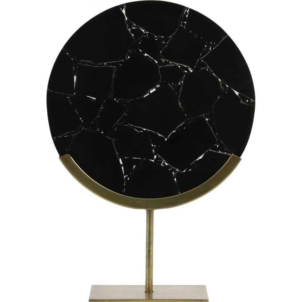 Gouza Black Marble Ornament on Bronze Base Light and Living