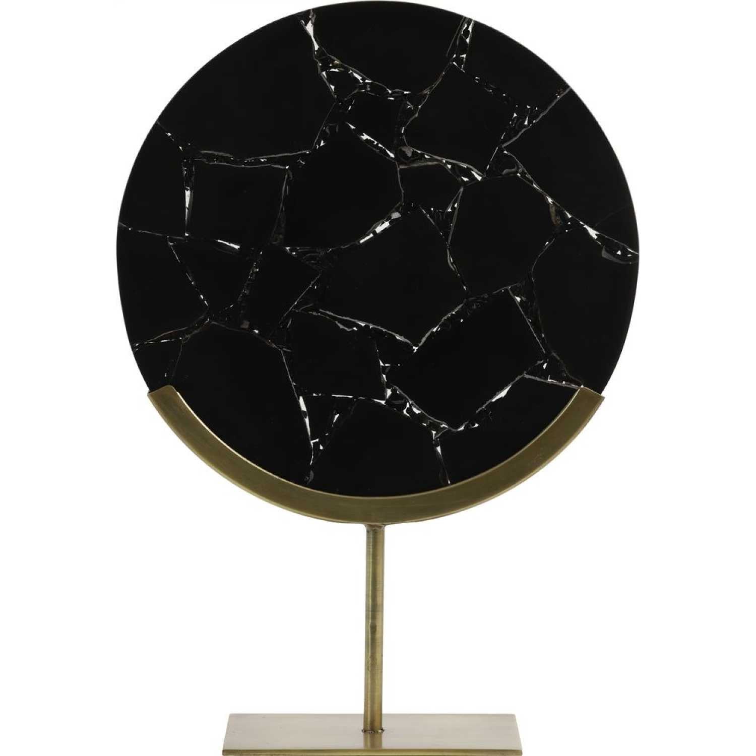 Ornament on base 25x10x35 cm GOUYA black agate+ant. bronze Light and Living