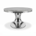 London 1.3m Round Marble Dining Table w/ Chrome Legs AWS