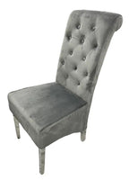 (Set of 2) Lucy Lion Knocker Dining Chair with Chrome Legs — Dark Grey AWS