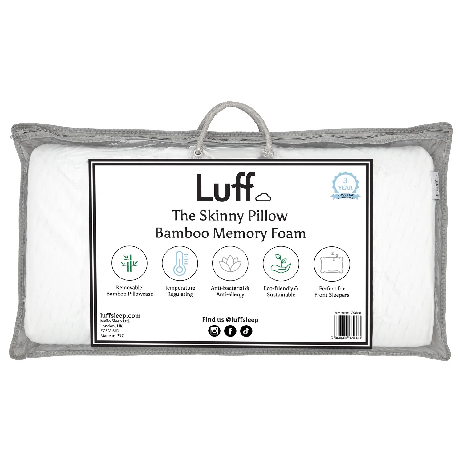 Luxury Bamboo Memory Foam Pillow Luff