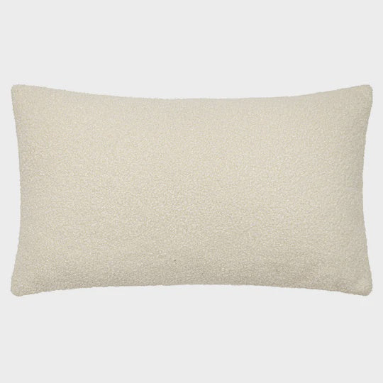 Large Malham Ivory Fleece Rectangular Linen Cushion - Home Store Living