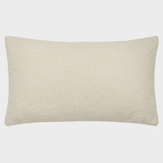 Large Malham Ivory Fleece Rectangular Linen Cushion - Home Store Living