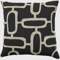 Large Edison Abstract Jacquard Black & Cream Chains Cushion malini