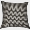 Oslo Ripple Wave Black & Cream Cut Velvet Cushion malini