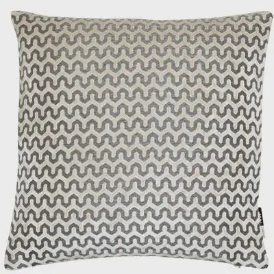 Oslo Ripple Wave Light Grey & Cream Cut Velvet Cushion malini
