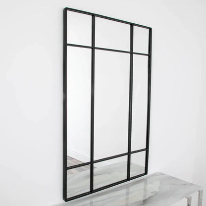 Modern black frame pane mirror Home Store Living