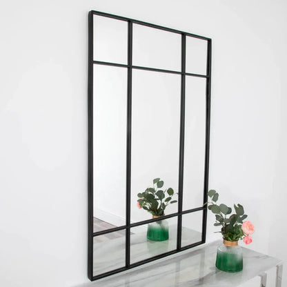 Modern black frame pane mirror Home Store Living