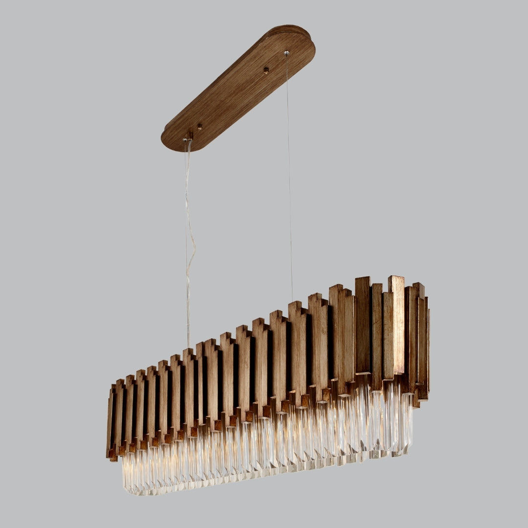 Mars Antique Brass Finish Over-Table Bar Chandelier Home Store Living