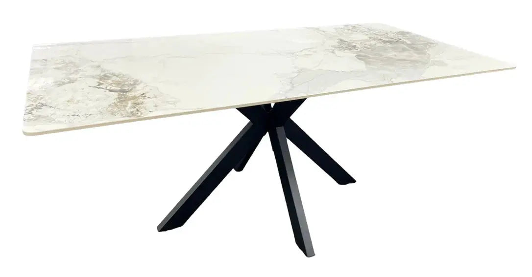 Marissa 1.8m Marble Dining Table with 4 Bentley Chairs Home Store Living