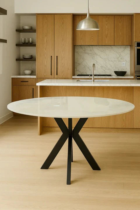 Milan 1.1m / 1.3m Round Chanel Ceramic Dining Table AWS