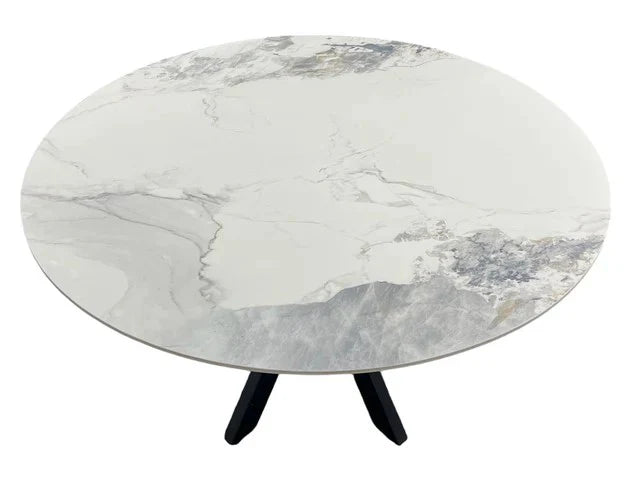 Milan 1.1m / 1.3m Round Chanel Ceramic Dining Table AWS