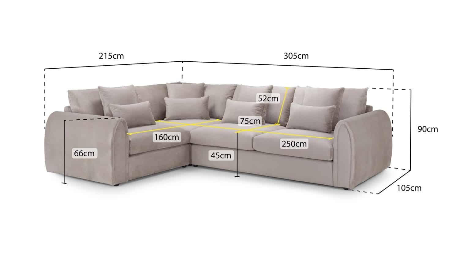 Mirabel Mocha Corner Sofa Home Store Living