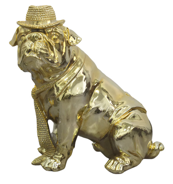 Gold bulldog with hat sassy homes