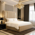 New Gold Strip Upholstered Bed Frame Home Store Living