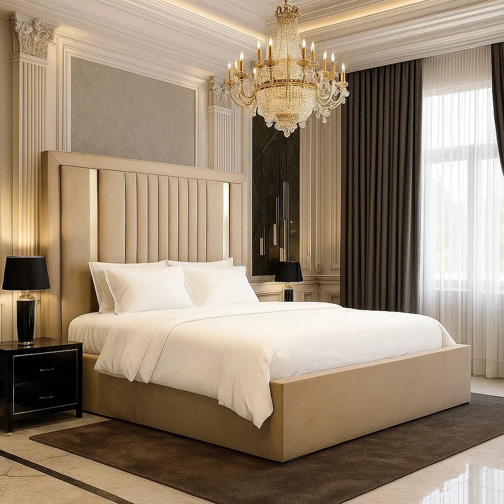 New Gold Strip Upholstered Bed Frame Home Store Living