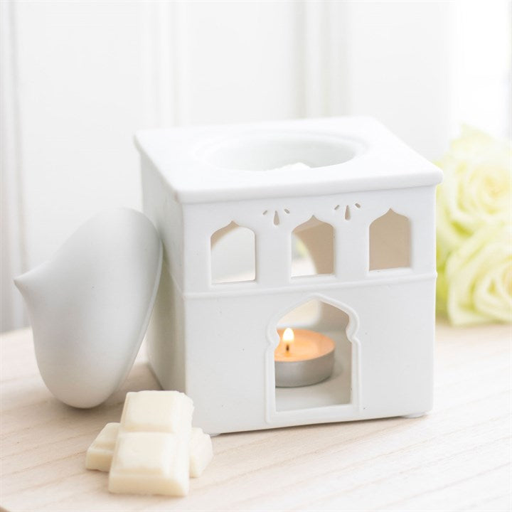 Off White Mosque Oil Burner and Incense Cone Holder N/A