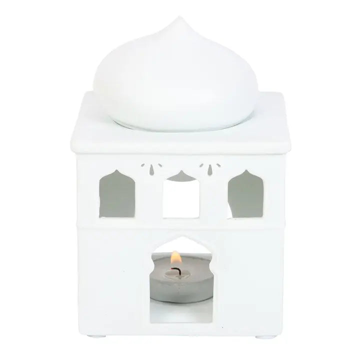 Off White Mosque Oil Burner and Incense Cone Holder N/A