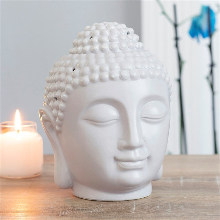 Large Grey Buddha Head Oil Burner and Wax Warmer something different