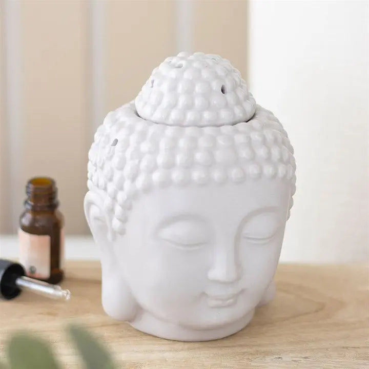 Small Grey Buddha Head Oil Burner and Wax Melter something different