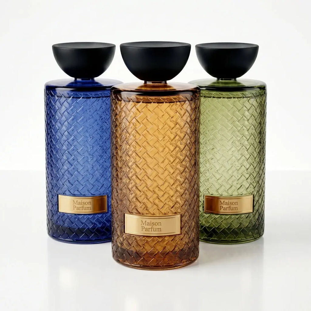 Maison Parfum 1000ml Crosshatched Reed Diffusers - Aventi, Oud Wood & Amber Nomade Lesser & Pavey Ltd