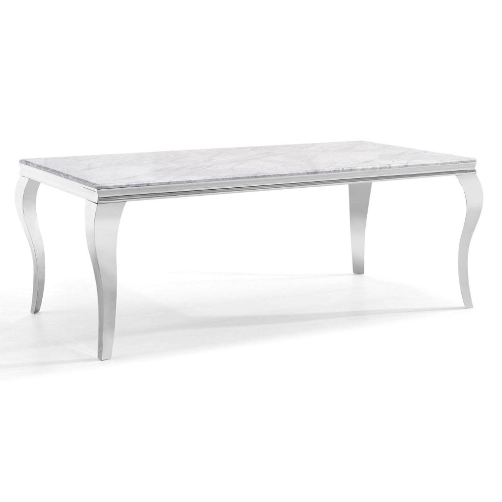 Merida 1.5m Grey Marble Dining Table w/ Chrome Legs AWS