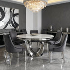 1.3m Chelsea Round Marble Dining Table with Chrome Legs AWS