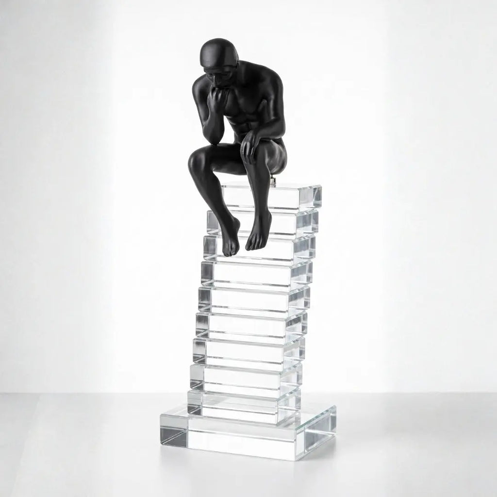 Small 24cm Crystal Staircase Thinking Man Ornament Ivan