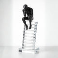 Small 24cm Crystal Staircase Thinking Man Ornament Ivan