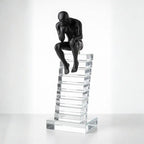 Small 24cm Crystal Staircase Thinking Man Ornament Ivan