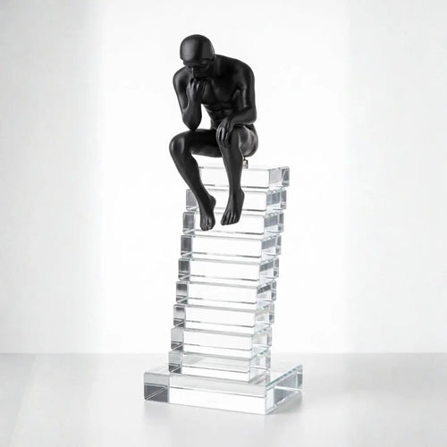 Small 24cm Crystal Staircase Thinking Man Ornament Ivan