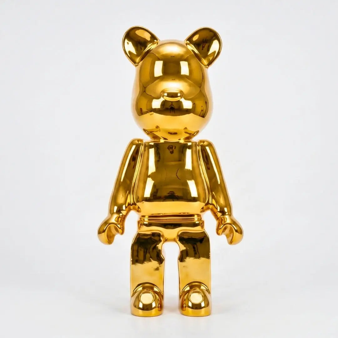 Large 68cm Gold Standing Bear Sculpture Ivan