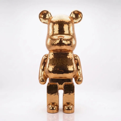 Richmonds 80cm Large Deco Rose Gold Mosaic Standing Bear Ivan
