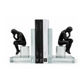 15cm Black Thinking Man Luxury Crystal Bookends Ivan