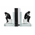 15cm Black Thinking Man Luxury Crystal Bookends Ivan