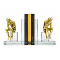 Gold Thinking Figure Mirrored Glass Bookends (Set of 2) Ivan