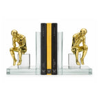 Gold Thinking Figure Mirrored Glass Bookends (Set of 2) Ivan