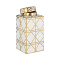 Kya White & Gold Ceramic Jar (Small 31cm/Large 38cm) Premier Housewares LTD