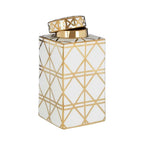 Kya White & Gold Ceramic Jar (Small 31cm/Large 38cm) Premier Housewares LTD