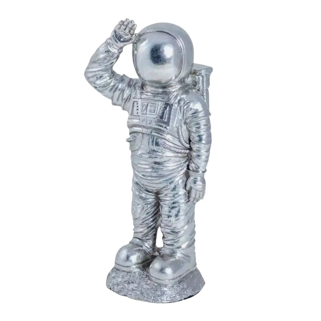 Standing 39cm Silver Astronaut Home Ornament Mcgowan and rutherford