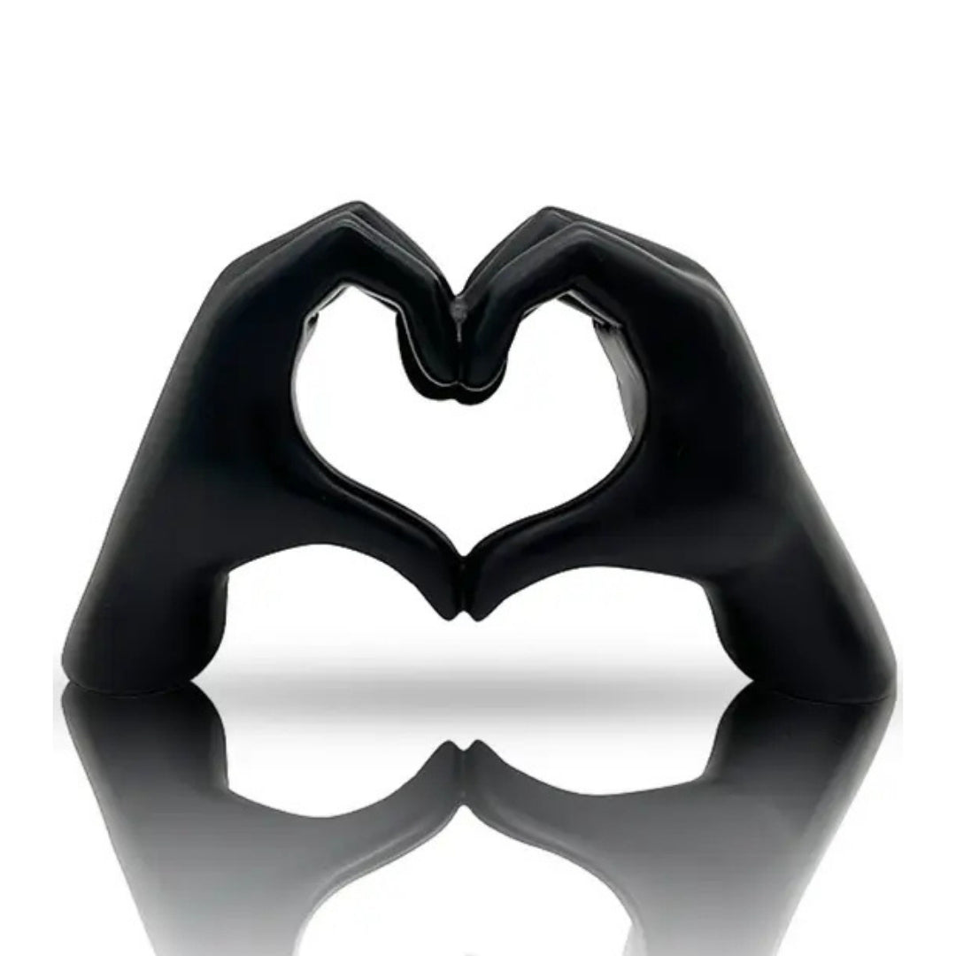 Black Resin Love Hands Home Sculpture Lesser & Pavey Ltd