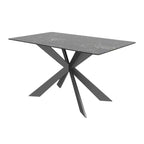 Apollo 1.35m Toughened Glass & Black Ceramic Dining Table Indus Valley