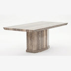 Carville 160cm Brown Pedestal Marble Dining Table (2502) L H International