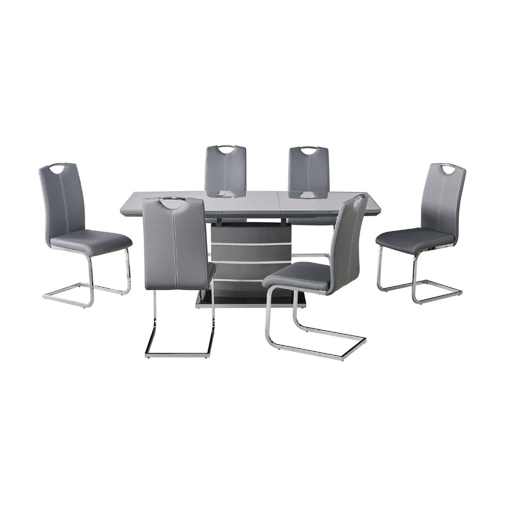 Milan Grey 1.4m-1.8m Extending Dining Set w/ 6 Mabel Dining Chairs Home Store Living