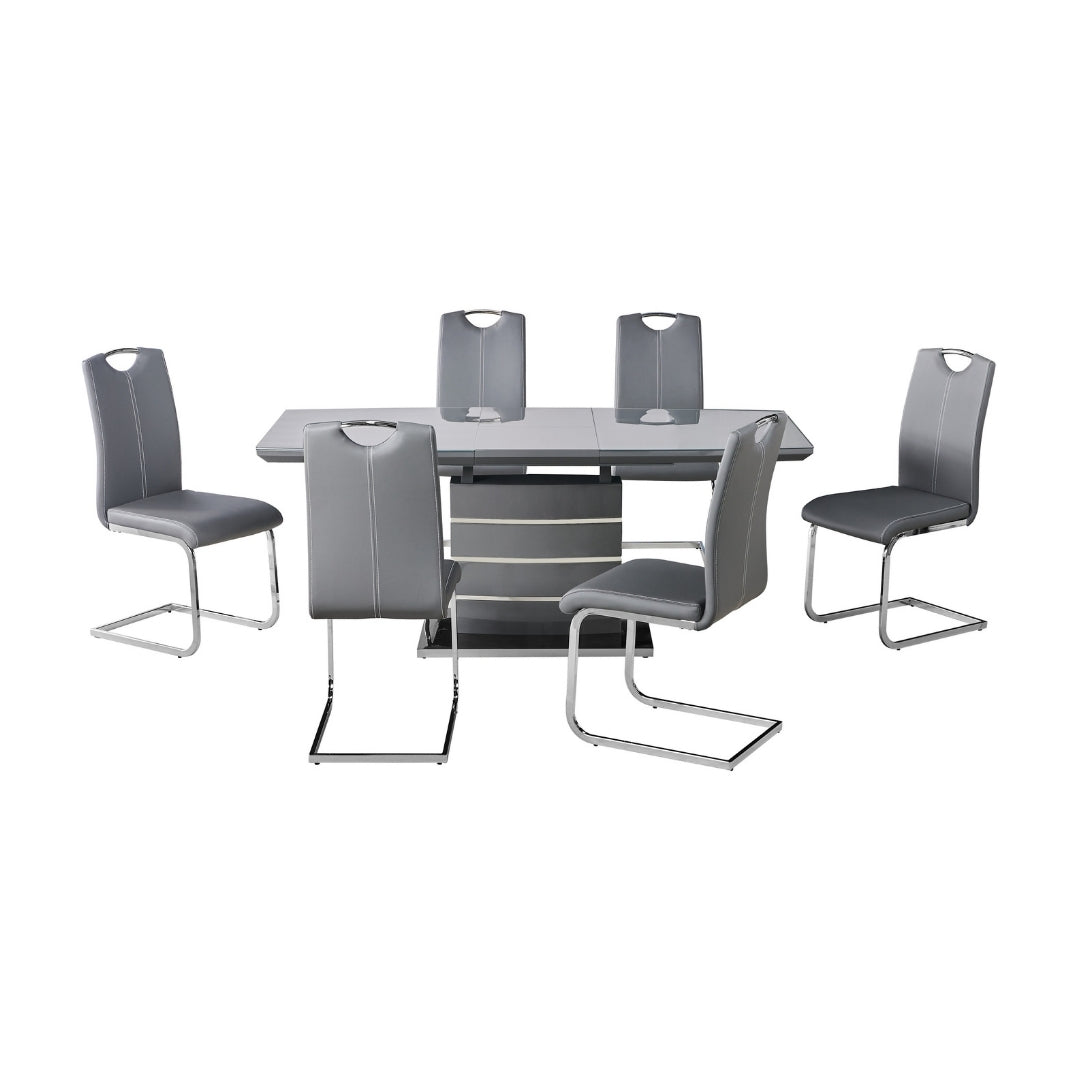 Milan Grey 1.4m-1.8m Extending Dining Set w/ 6 Mabel Dining Chairs Home Store Living