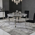 Louis 1.3m Round Grey Marble Dining Table Home Store Living