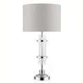 Chrysler Polished Chrome and Crystal Table Lamp c/w Shade Home Store Living