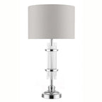 Chrysler Polished Chrome and Crystal Table Lamp c/w Shade Home Store Living