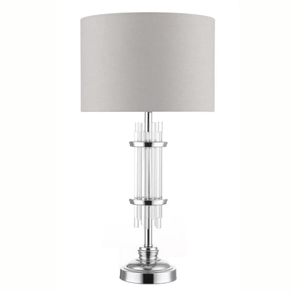 Chrysler Polished Chrome and Crystal Table Lamp c/w Shade Home Store Living